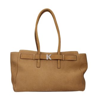 Karl Lagerfeld Brown Leather Shoulder Womens Bag