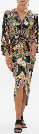 Camilla Adorned in Alexandria Twist Front Long Sleeve Midi Dress at Nordstrom, Size X-Large