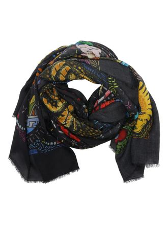 Faliero Sarti graphic-print scarf - women - Modal/Cashmere - One Size - Black