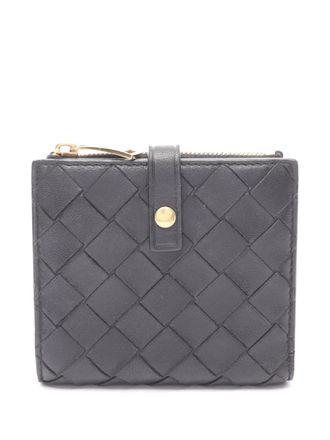 Bottega Veneta 2012-2025 kleine Nappa Intrecciato portemonnee - Zwart