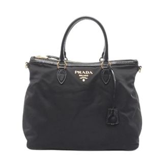 Prada Pre-owned Handbags, female, Black, Size: ONE SIZE Pre-owned Nylon Leather Handbag