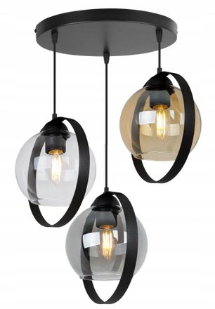 OEM L&aacute;mpara Colgante Moderna Con Anillos De Pantalla De Cristal