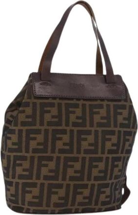 Fendi Pre-owned Zucca Canvas Hand Bag - Dames - Vintage Mini Tas - Bruin - ONE Size - Leer - Vintage