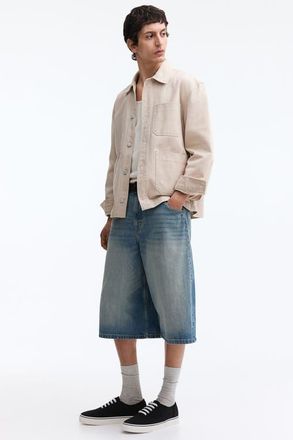 H&M Baggy Denim Shorts in Denim Blue at Nordstrom, Size 34