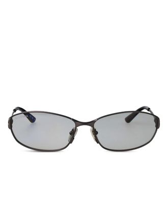 Balenciaga rectangle-frame sunglasses - men - Metal/Acetate - 65 - Black