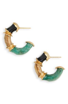 Zimmermann Wisp Jasper Hoop Earrings in Antique Gold/Multi Angm at Nordstrom