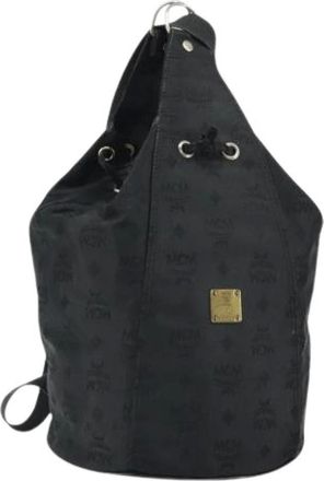 MCM Pre-owned Backpacks, female, Black, Size: ONE SIZE Pre-owned Nylon Backpack
