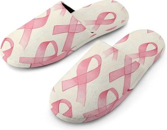 Generic Breast Cancer Pinkribbons Mens House Slippers Slip Indoor Slipper On Shoes Warm Outdoor