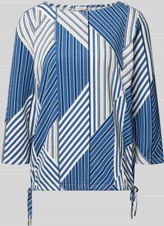 s.Oliver Red Label Regular Fit Blusentop mit Allover-Muster in Bleu, Gr&ouml;&szlig;e 34