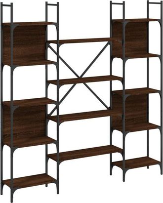 vidaXL Bookshelf Brown Oak 155.5x24x166.5 cm Engineered Wood Vidaxl