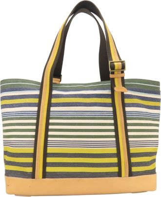 Coach Multi-Color Canvas Leather Tote Bag (Pre-Owned)