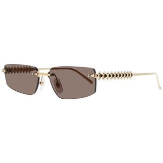 Cartier Unisex Gold Tone Rectangular Sunglasses CT0544S002