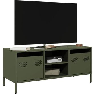 vidaXL Vidaxl - Mobile tv Verde Oliva 101,5x39x43,5cm Acciaio Laminato a Freddo