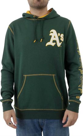 New Era Mens Oakland Athletics Team Split Pullover Hoodie In Green