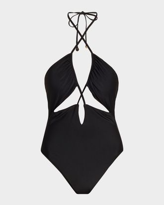 Ramy Brook Nia Cutout Halter One-Piece Swimsuit