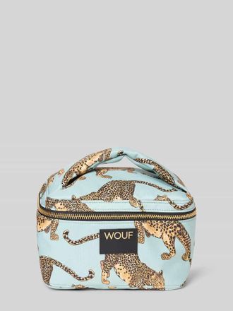 Wouf Kosmetiktasche mit Allover-Motiv-Print Modell Leopard in Hellblau, Gr&ouml;&szlig;e 1