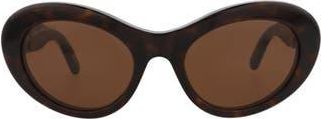 Balenciaga 55mm Oval Sunglasses in Havana Havana Brown at Nordstrom Rack