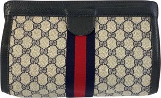 Gucci Vintage Gg Supreme Clutch (Authentic Pre-Loved)