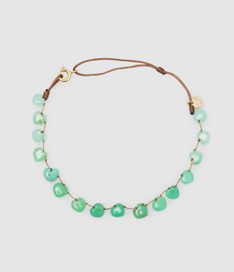 Mon Precieux Ge Bracelet de Cheville Coeur Chrysoprase
