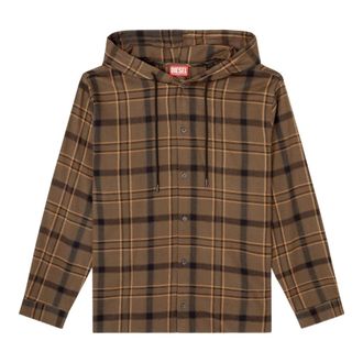 Diesel S-Ix Shirt - Heren - Casual Overhemden - Bruin - S - Katoen - Overhemden