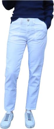 Islow Morgane Slim Hoge Taille Worker Broek - Dames - Slim Fit Broeken - Wit - W27 - Katoen - Broeken