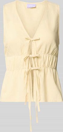 Jack & Jones Top aus Viskose-Leinen-Mix Modell ALMIRA in Hellgelb, Gr&ouml;&szlig;e XL