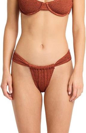 Bond-Eye Georgia Ruched Bikini Bottoms in Bronze Shimmer at Nordstrom Rack