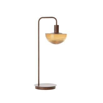 Light & Living L&aacute;mpara De Mesa - Baylie - Marr&oacute;n - Vidrio Metal - Light&living
