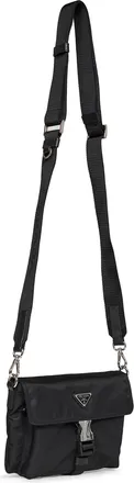 Prada Mens Smartphone Case With Shoulder Strap Black Recycled Polyamide Messenger Bags
