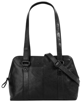 Spikes & Sparrow Henkeltasche SPIKES & SPARROW, Damen, Gr. B/H/T: 30cm x 20cm x 6cm onesize, schwarz, Leder, leicht gl&auml;nzend, unifarben, Taschen Henkeltasche, echt Led