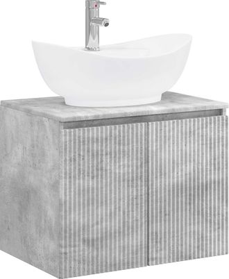 vidaXL Juego De Muebles De Ba&ntilde;o Gris Hormig&oacute;n Madera De Ingenier&iacute;a Vidaxl