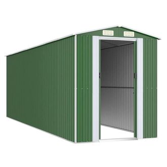 Berkfield Home Garden Shed Green 192x606x223 cm Galvanised Steel | Size: 192 x 606 x 223 cm