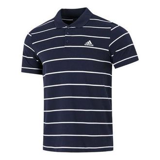 adidas Fi Stripe Small Label Athleisure Casual Sports Short Sleeve Polo Shirt Navy Blue HE7434