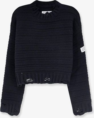 Maison Margiela Maglia in misto lana effetto destroyed - MM6 MAISON MARGIELA - gender_Woman