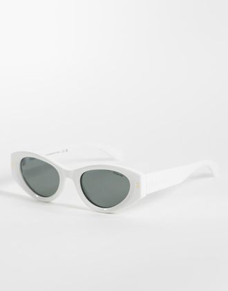 Polaroid Sunglasses Polaroid - Bold - Occhiali da sole cat-eye bianchi con lenti polarizzate verdi-Bianco