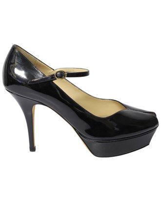 Saint Laurent Womens Patent Leather Yves Peep Toe Platform Mary Jane Pump (Authentic Pre-Loved)