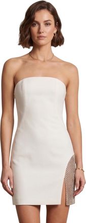 The Attico White Embellished Strapless Mini Dress