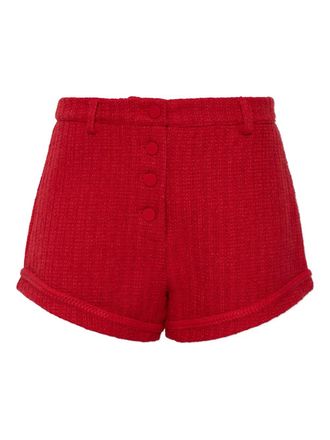 Poss&eacute; button-detail tailored shorts - Rood