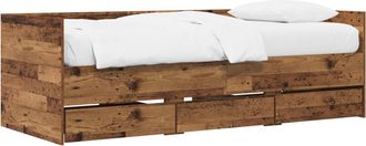 vidaXL Cama De D&iacute;a Con Caj&oacute;n Madera Envejecida Madera De Ingenier&iacute;a Vidaxl