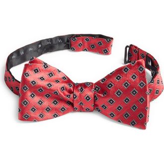 Nordstrom Foulard Silk Bow Tie in Coral at Nordstrom