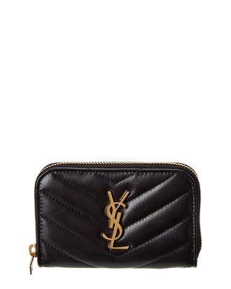 Saint Laurent Cassandre Leather Zip Around Wallet