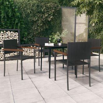 vidaXL Juego De Comedor Para Jard&iacute;n 5 Piezas Negro Vidaxl