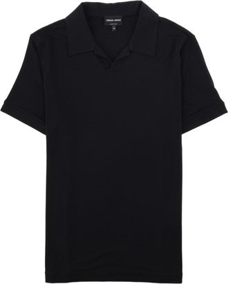 Giorgio Armani Short-Sleeved Stretch Viscose Polo Shirt