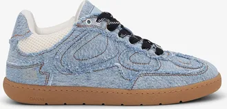 Ganni Blue 08 Denim Raw Edge Sneakers - Size 10 Cotton