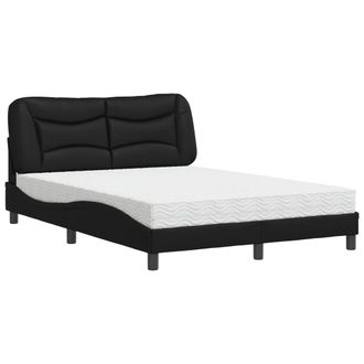 vidaXL Vidaxl - Letto Con Materasso Nero 140x190 Cm In Similpelle