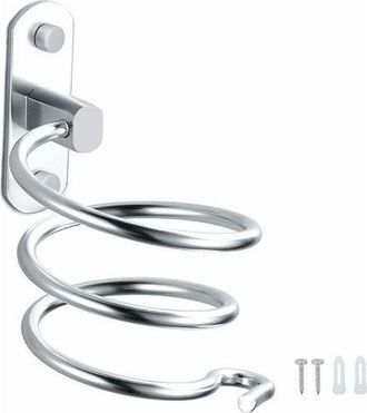 OEM Soporte Para Secador De Pelo, Soporte De Pared De Aluminio Para Secador De Pelo, Organizador De Cables Para Cocina, Ba&ntilde;o Y Accesorios De Ba&ntilde;o (platead
