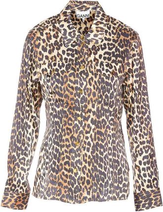 Ganni Printed Leopard Shirt