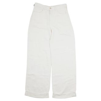 Emporio Armani Dames, Broeken, Wit, Maat: W28 Linnen