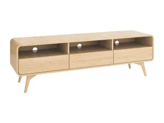Vente-Unique Mobile Tv Con 3 Cassetti E 3 Nicchie Naturale - Jalemo