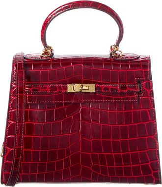 Tiffany & Fred Alligator-Embossed Leather Satchel